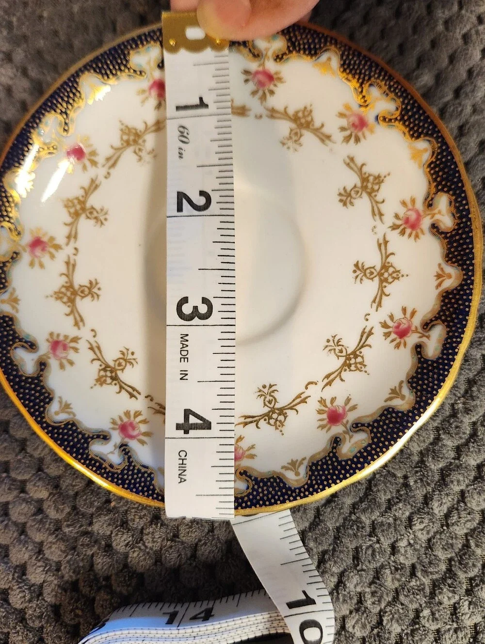 Rare Antique Wedgwood England Demitasse Cup Saucer Pattern X4854 Cobalt & Rose